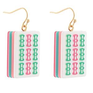 Mahjong Tile Earrings in Bam